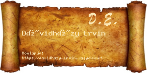 Dávidházy Ervin névjegykártya