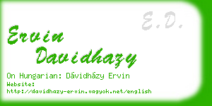 ervin davidhazy business card